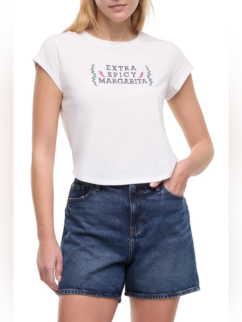 Wildfox Extra Spicy Embroidered T-Shirt, Size XL - NWT